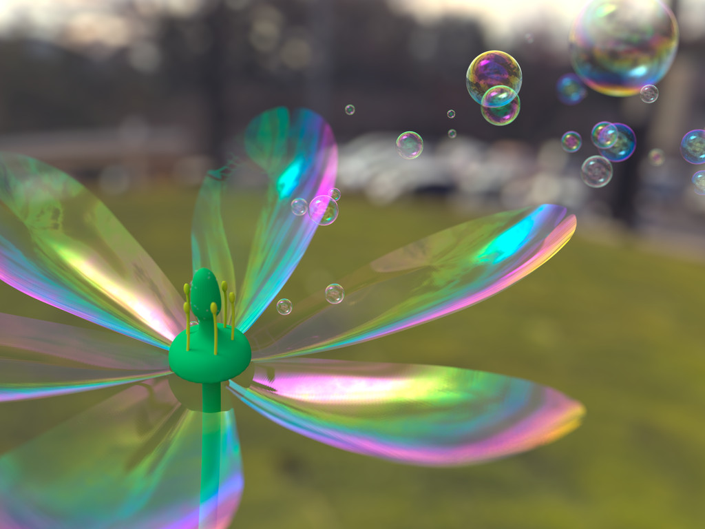 Bubble flower rendering of the CGF 2022 cover contest winner