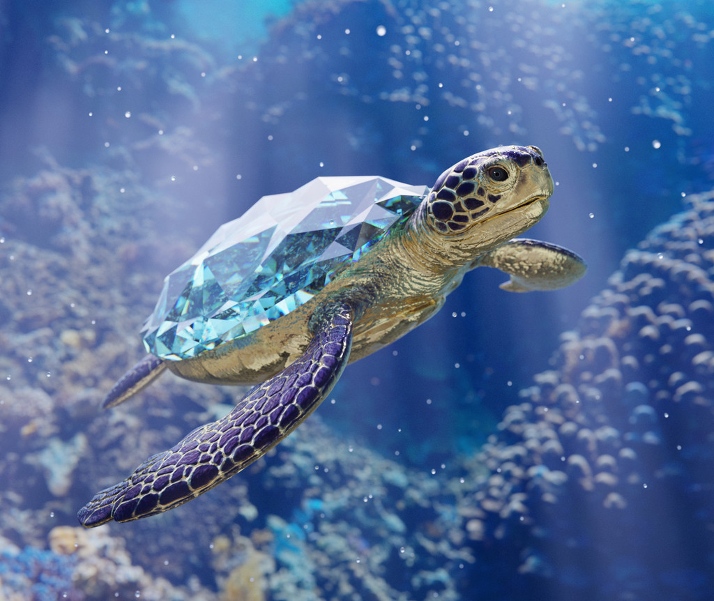 Winner of the cover contest: Dennis Bukenberger - TU Munich - A golden sea turtle glides through the water, its shell rendered as a striking blueish diamond. The carapace is represented as an unfoldable low-poly triangle mesh, generated via a feature-preserving simplification that balances visual approximation with coarsening constraints. Starting on a dense surface, the method strategically places new vertices along dominant features, ensuring well-shaped triangles and consistent edge lengths for fabrication. Unfoldability is achieved by coupling the coarsening process with an automatically updated cut graph, which selects low-saliency seams to allow flattening without overlaps. The result preserves the shell's global shape and local geometric features (concavities, convexities, ridges, and valleys) while producing fabrication-ready geometry. The image was composited using Blender and rendered with Cycles.